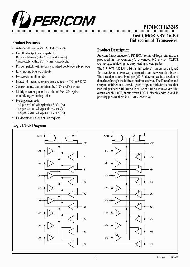 PI74FCT163245CV_279682.PDF Datasheet
