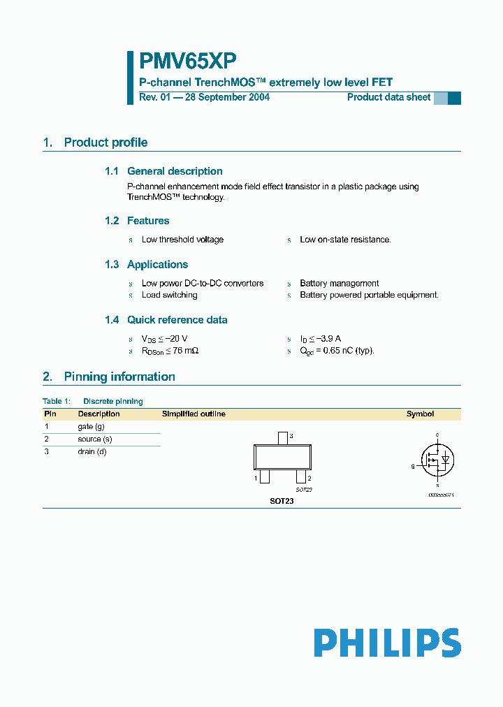 PMV65XP_274697.PDF Datasheet