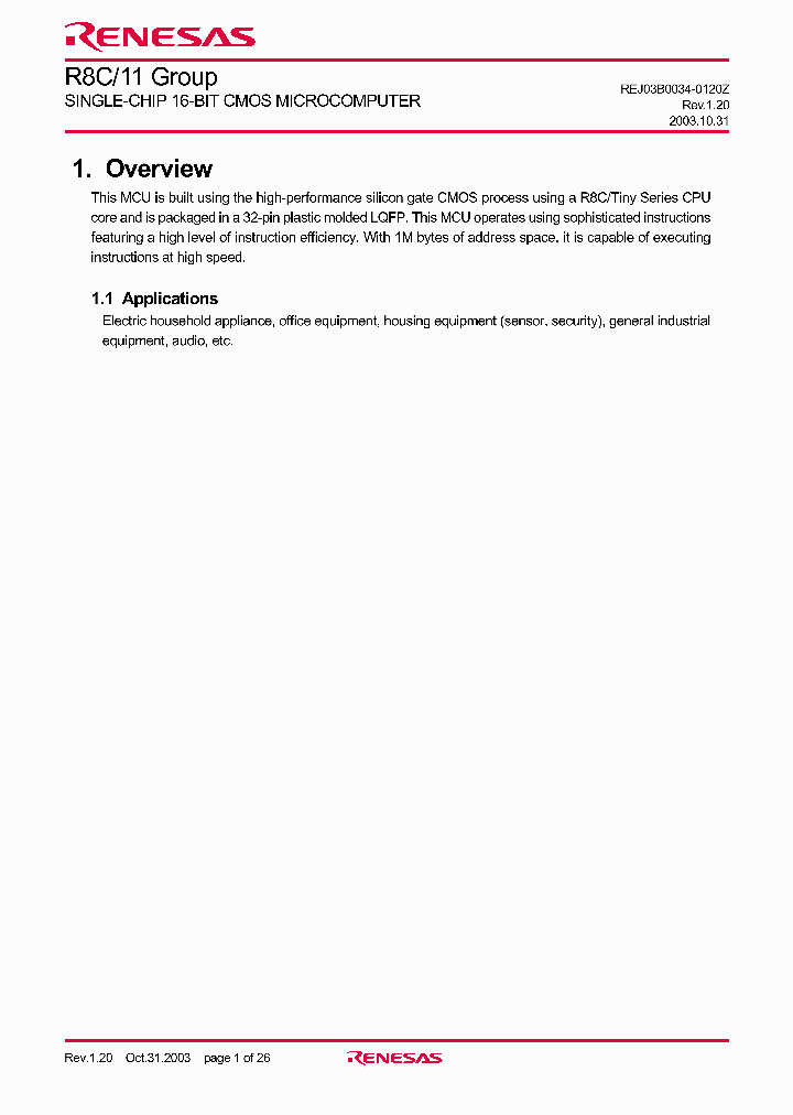 R8C11_201886.PDF Datasheet