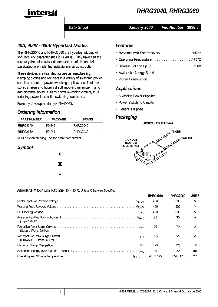 RHRG3040_292862.PDF Datasheet
