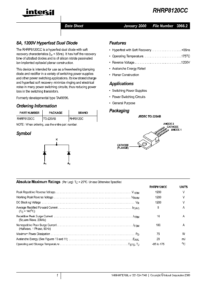 RHRP8120CC_293595.PDF Datasheet