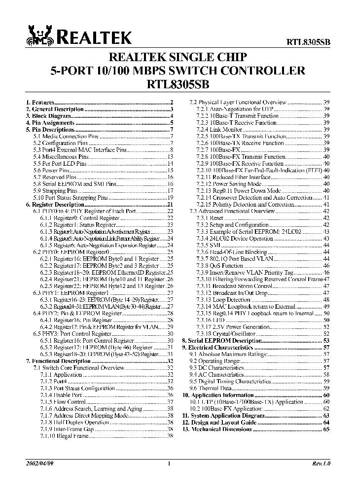RTL8305SB_201053.PDF Datasheet