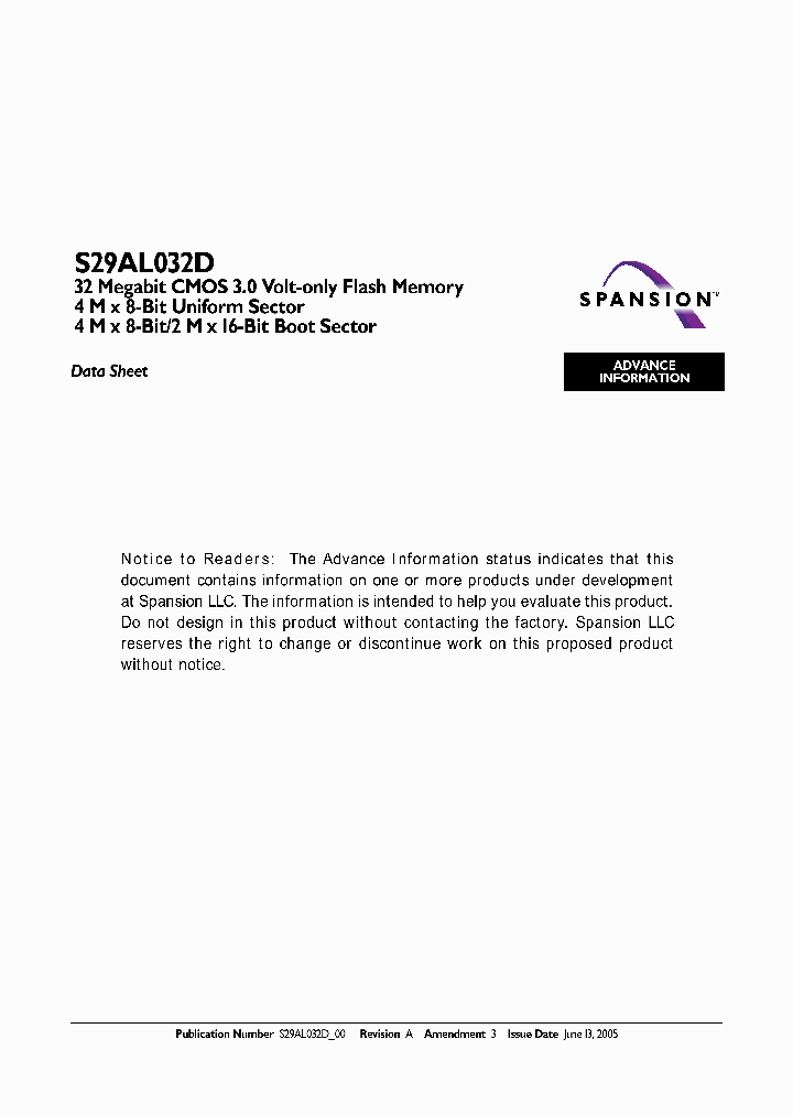 S29AL032D7_293159.PDF Datasheet