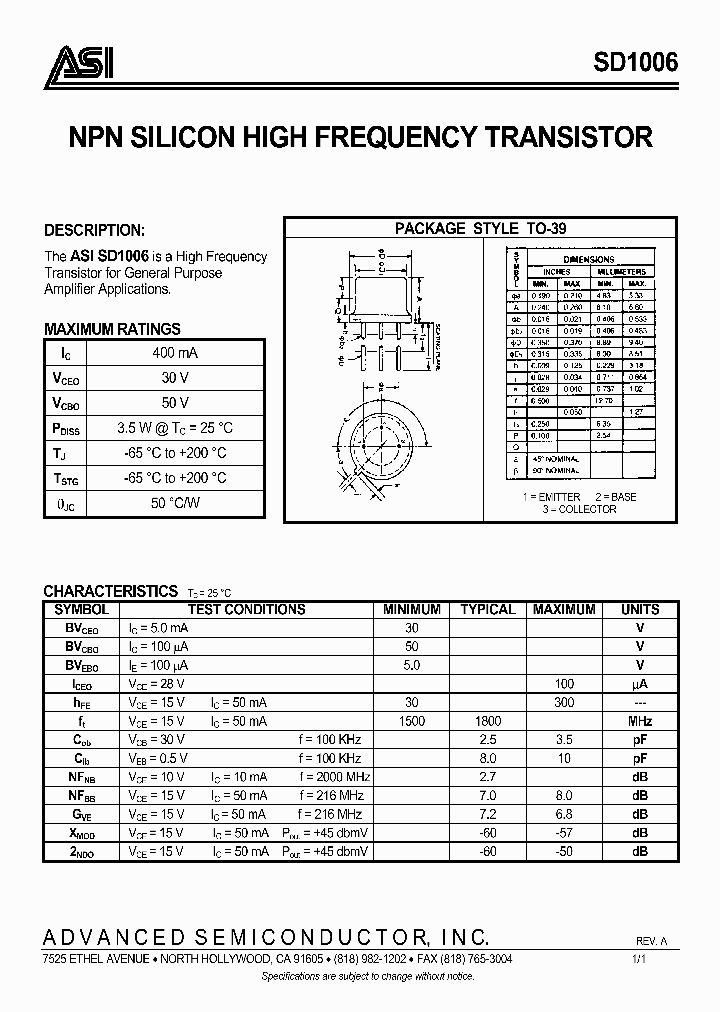 SD1006_297105.PDF Datasheet