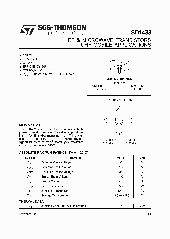 SD1433_297615.PDF Datasheet