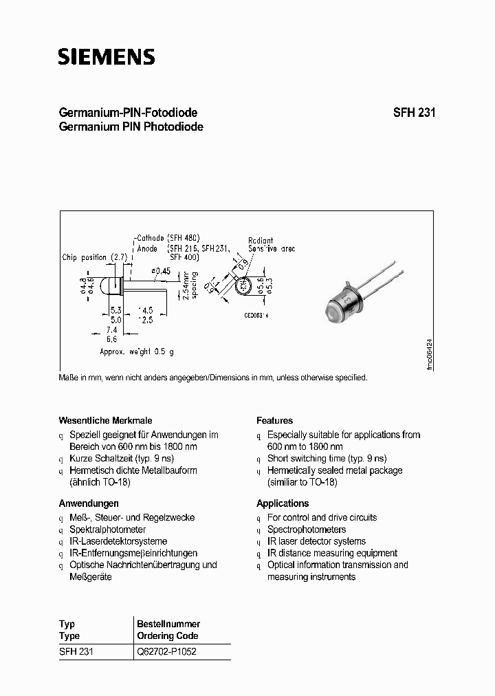 SFH231_303085.PDF Datasheet
