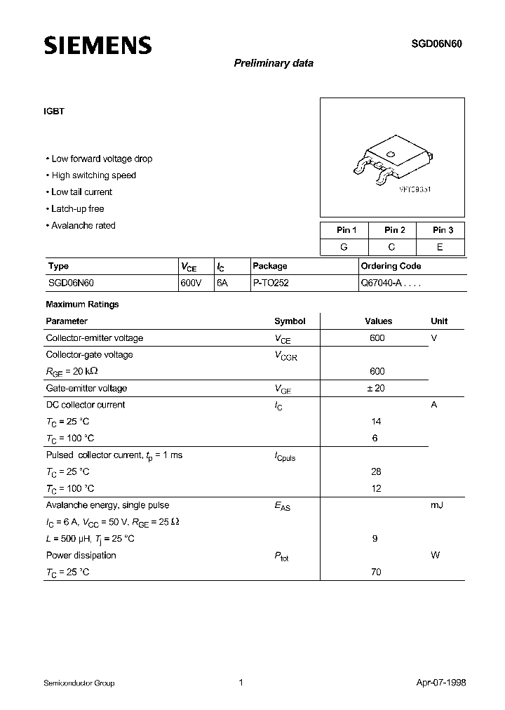 SGD06N60_287507.PDF Datasheet