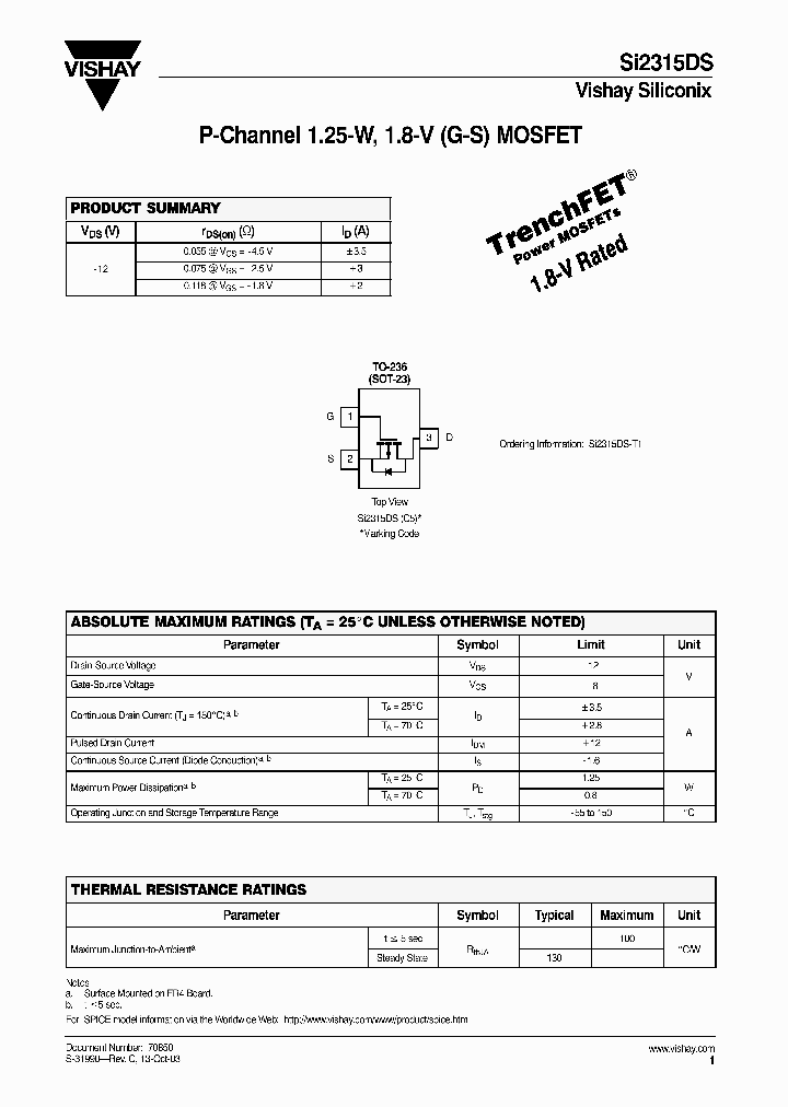 SI2315DS_285738.PDF Datasheet