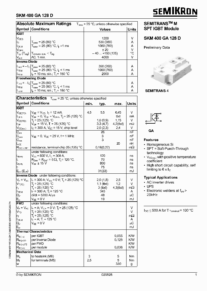 SKM400GA128D_219312.PDF Datasheet