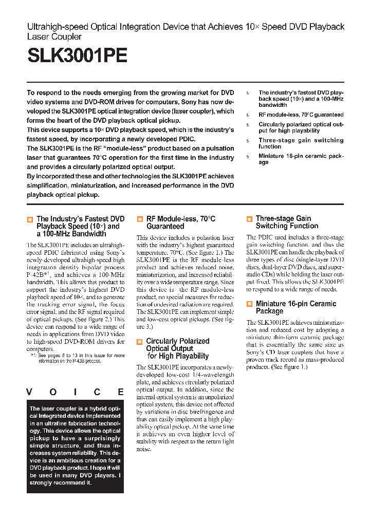 SLK3001PE_277878.PDF Datasheet