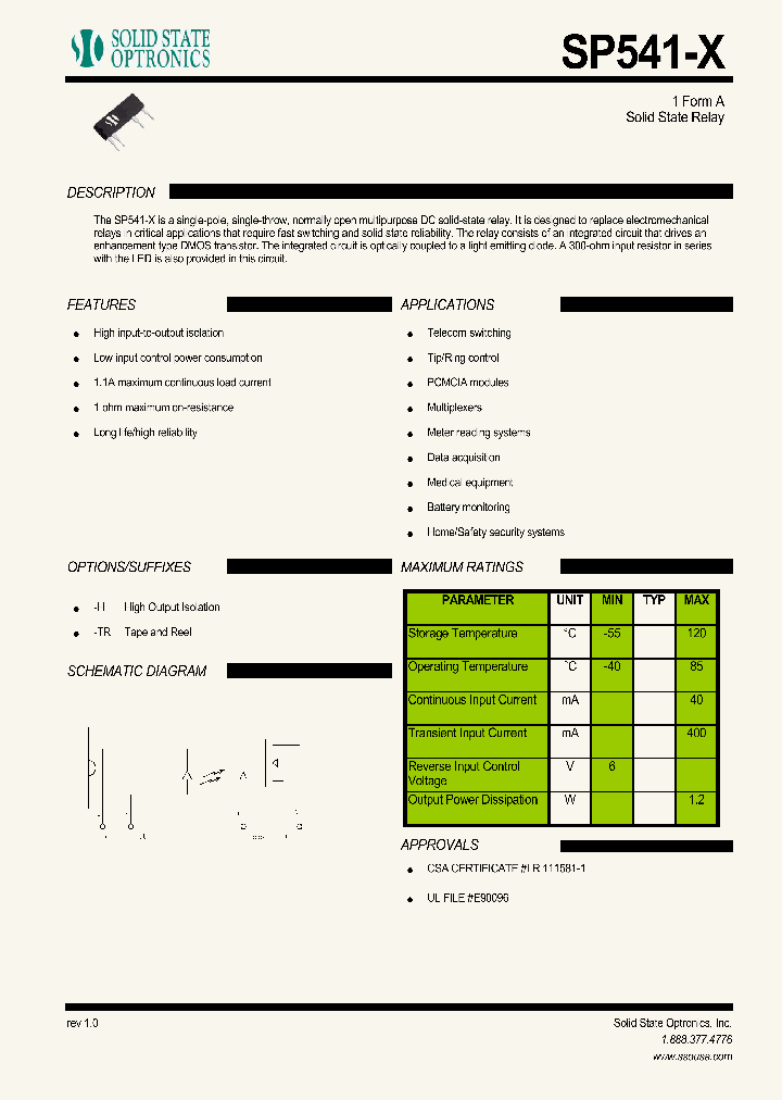 SP541-X_302819.PDF Datasheet