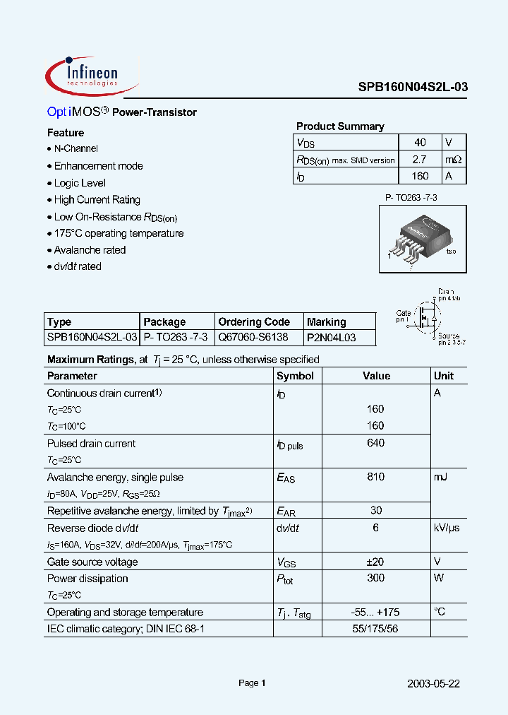 SPB160N04S2L-03_245878.PDF Datasheet