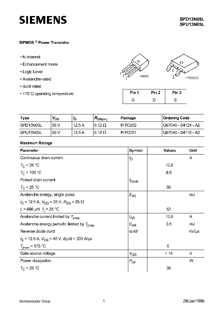 SPD13N05L_143039.PDF Datasheet