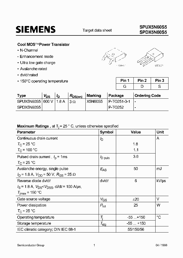 SPDX5N60S5_290909.PDF Datasheet
