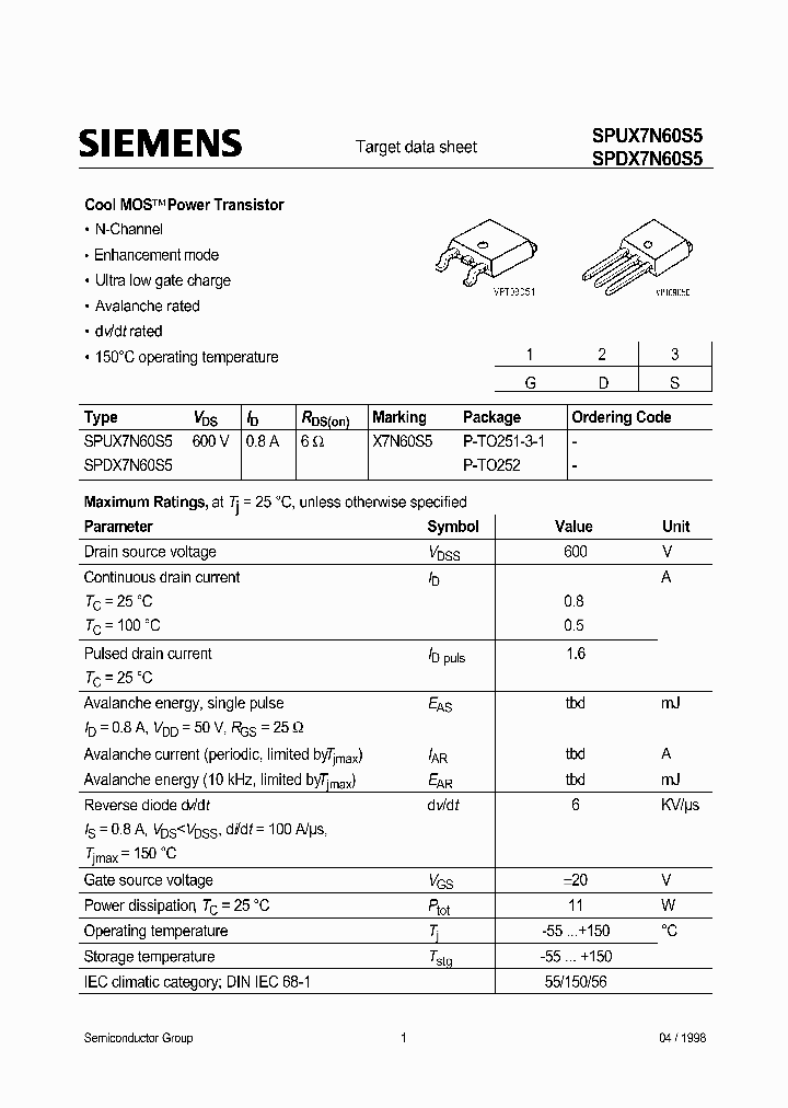 SPDX7N60S5_287534.PDF Datasheet