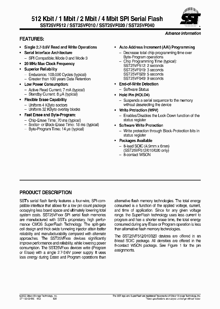 SST25VF020_243131.PDF Datasheet