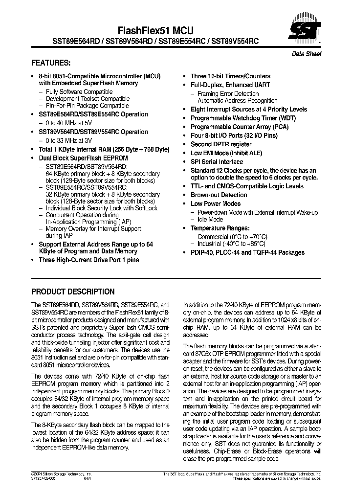 SST89E564RD_279776.PDF Datasheet