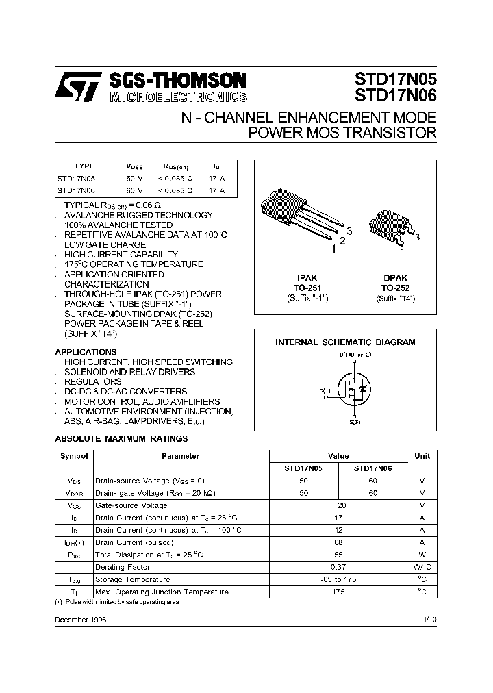 STD17N05_88407.PDF Datasheet