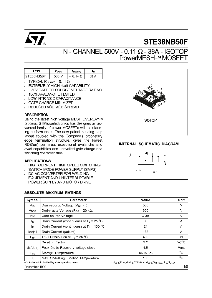 STE38NB50F_285275.PDF Datasheet