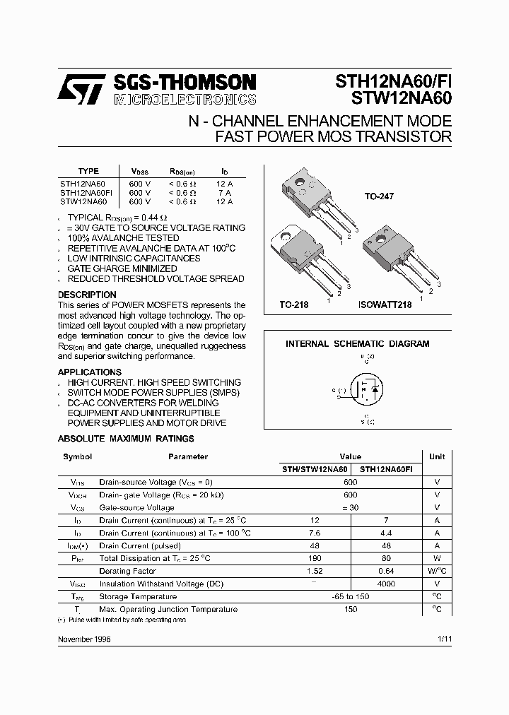 STH12NA60FI_275427.PDF Datasheet