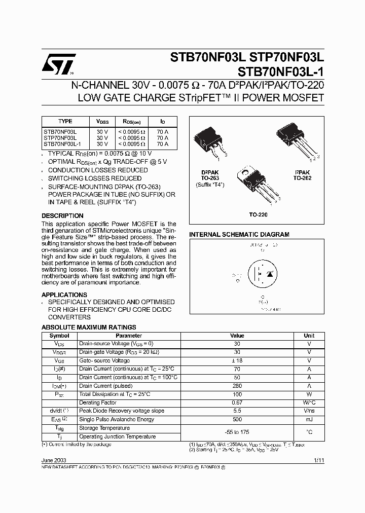 STP70NF03L_284245.PDF Datasheet