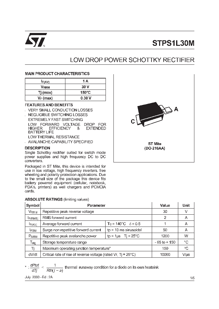 STPS1L30M_240099.PDF Datasheet
