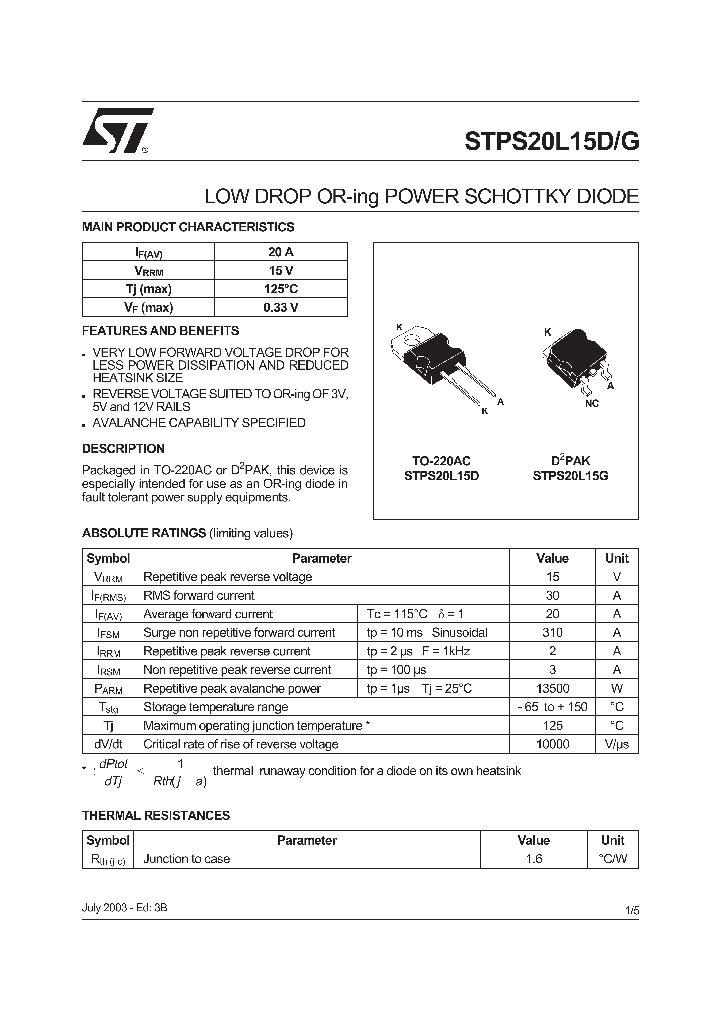 STPS20L15_208285.PDF Datasheet