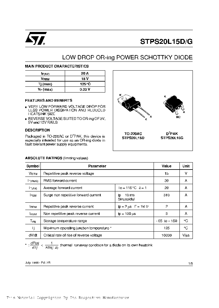 STPS20L15GTR_208290.PDF Datasheet