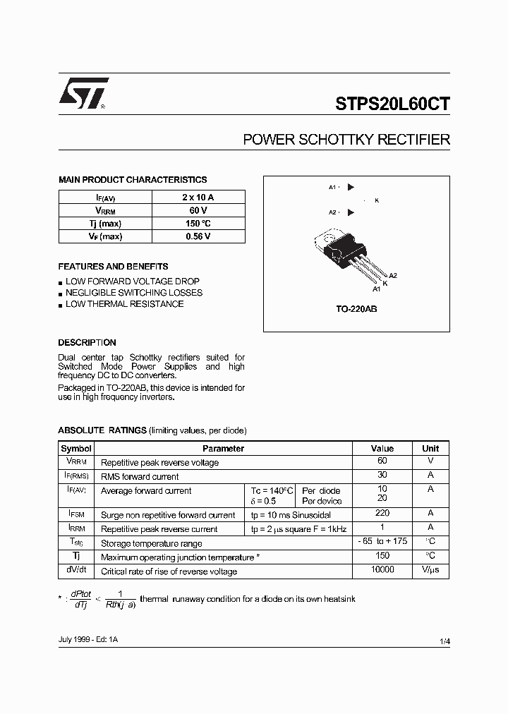 STPS20L60CT_208292.PDF Datasheet