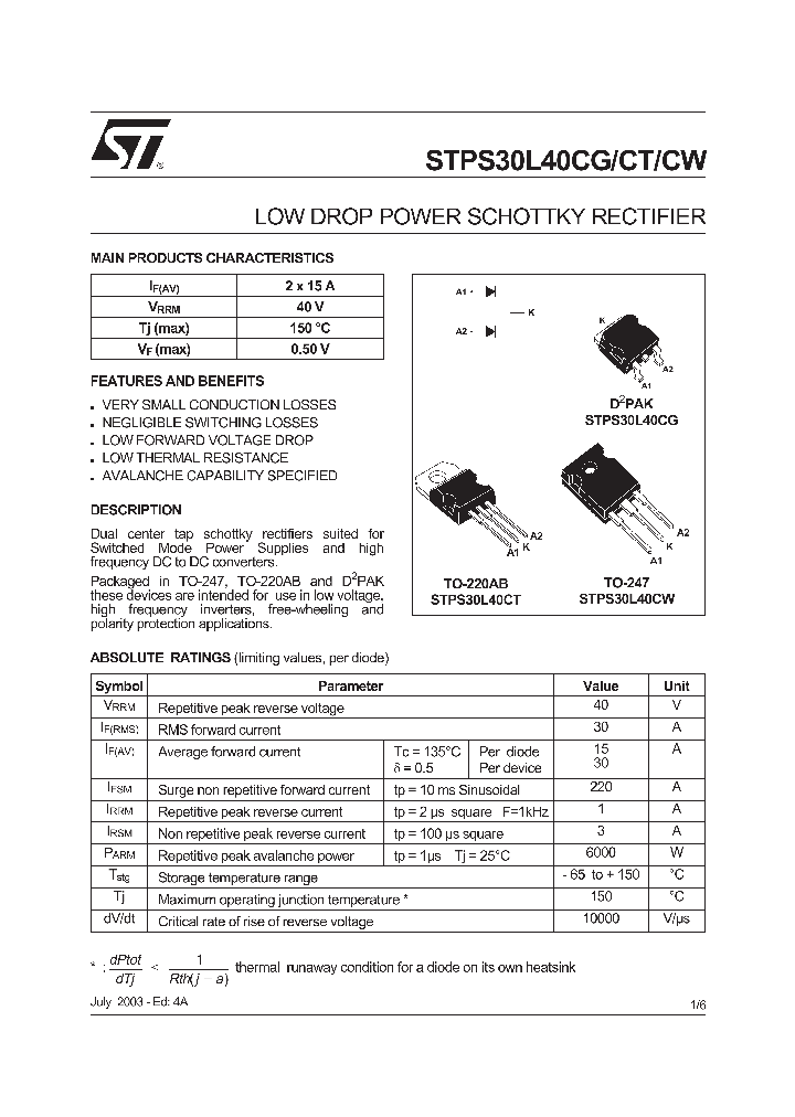 STPS30L40CG-TR_282534.PDF Datasheet