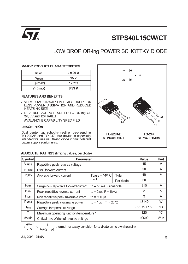 STPS40L15C_236924.PDF Datasheet