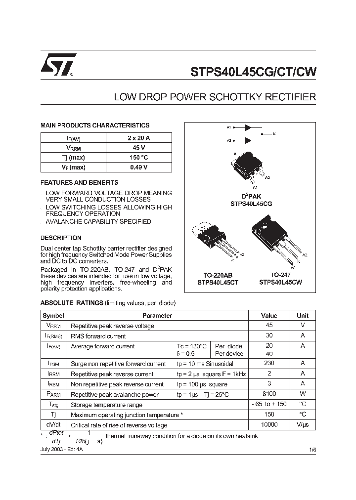 STPS40L45CT_236919.PDF Datasheet
