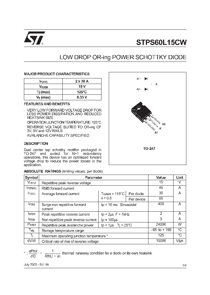 STPS60L15CW_229718.PDF Datasheet