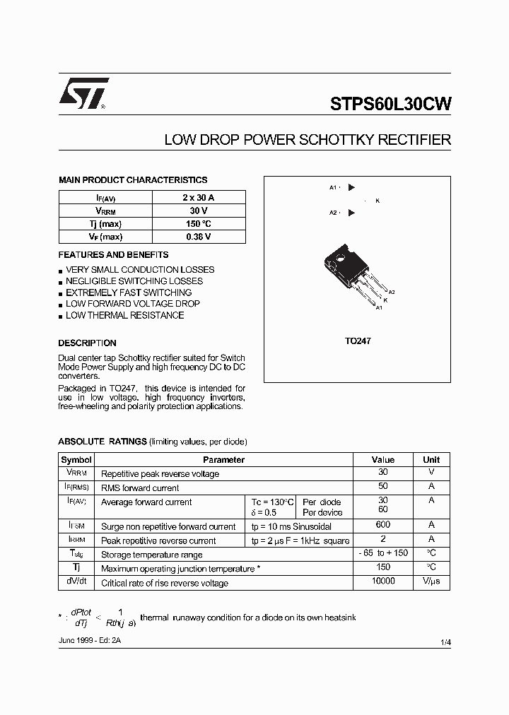STPS60L30CW_229720.PDF Datasheet
