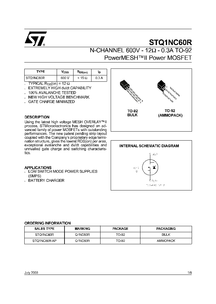 STQ1NC60R_214253.PDF Datasheet