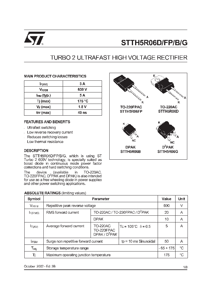 STTH5R06G-TR_288308.PDF Datasheet