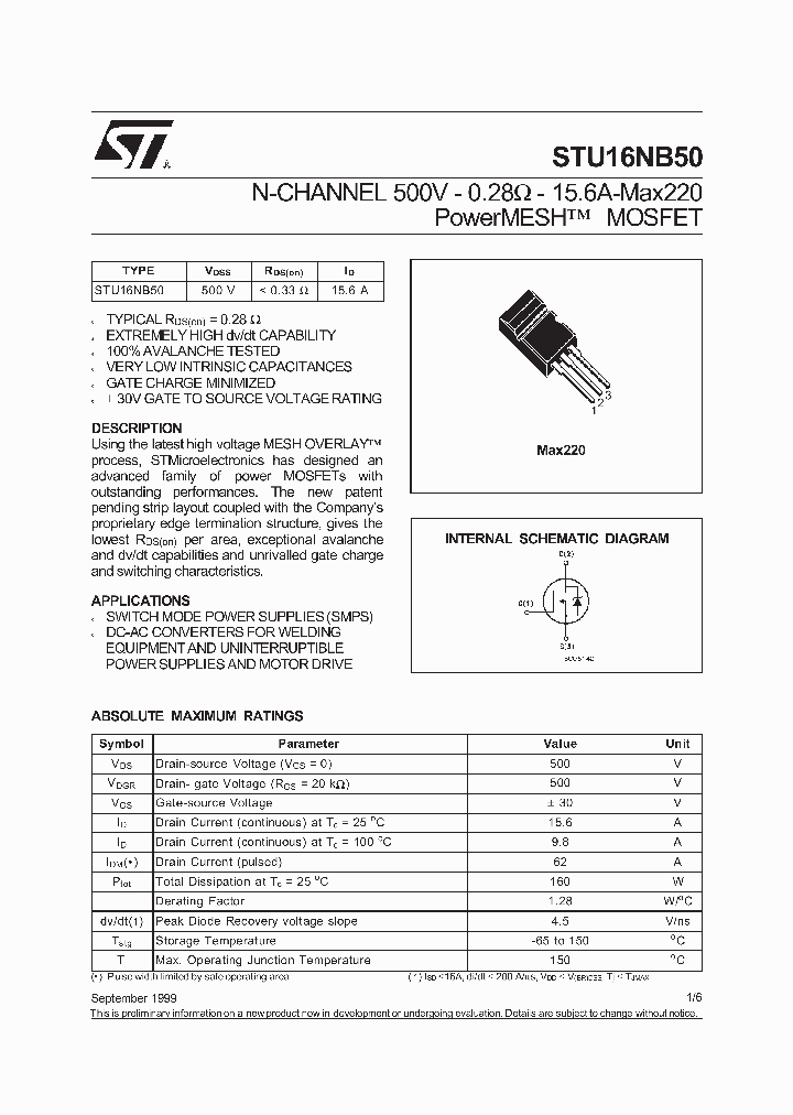 STU16NB50_285276.PDF Datasheet