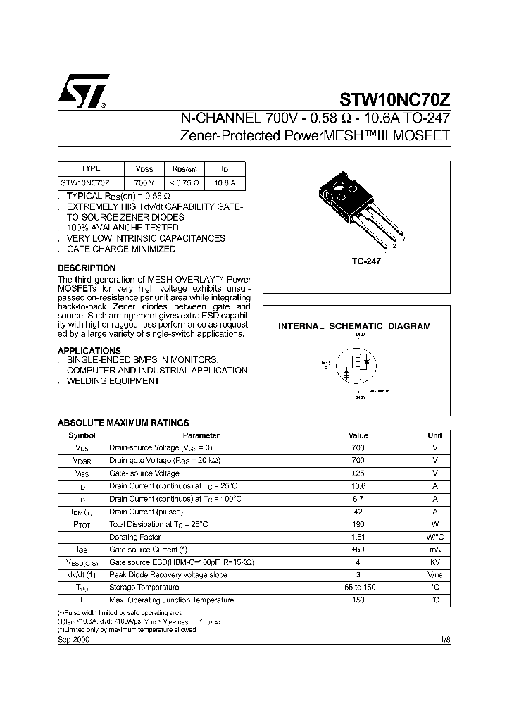 STW10NC70Z_214808.PDF Datasheet