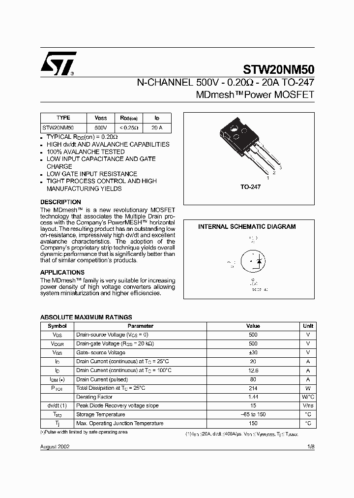 STW20NM50_214267.PDF Datasheet