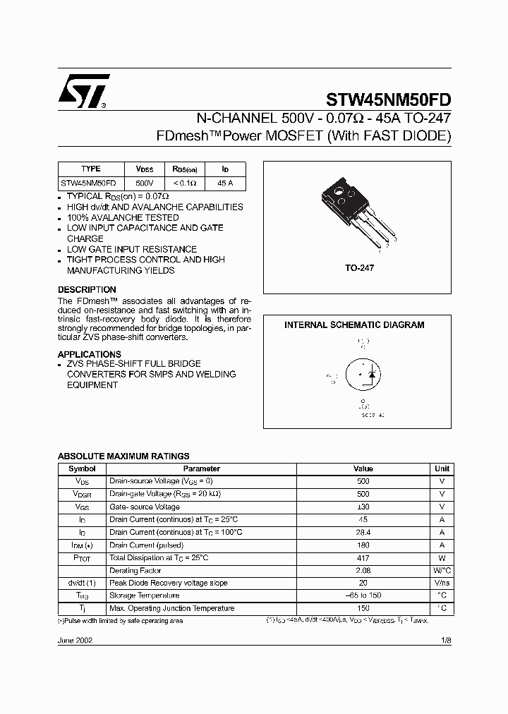 STW45NM50FD_226423.PDF Datasheet