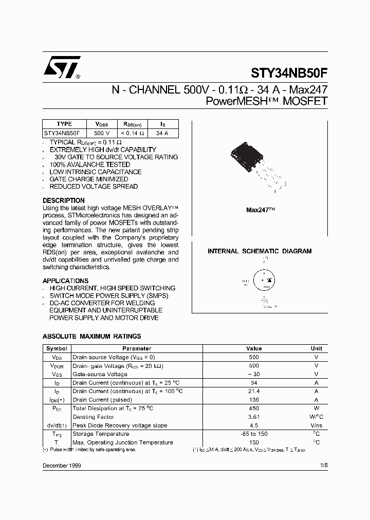 STY34NB50F_276251.PDF Datasheet