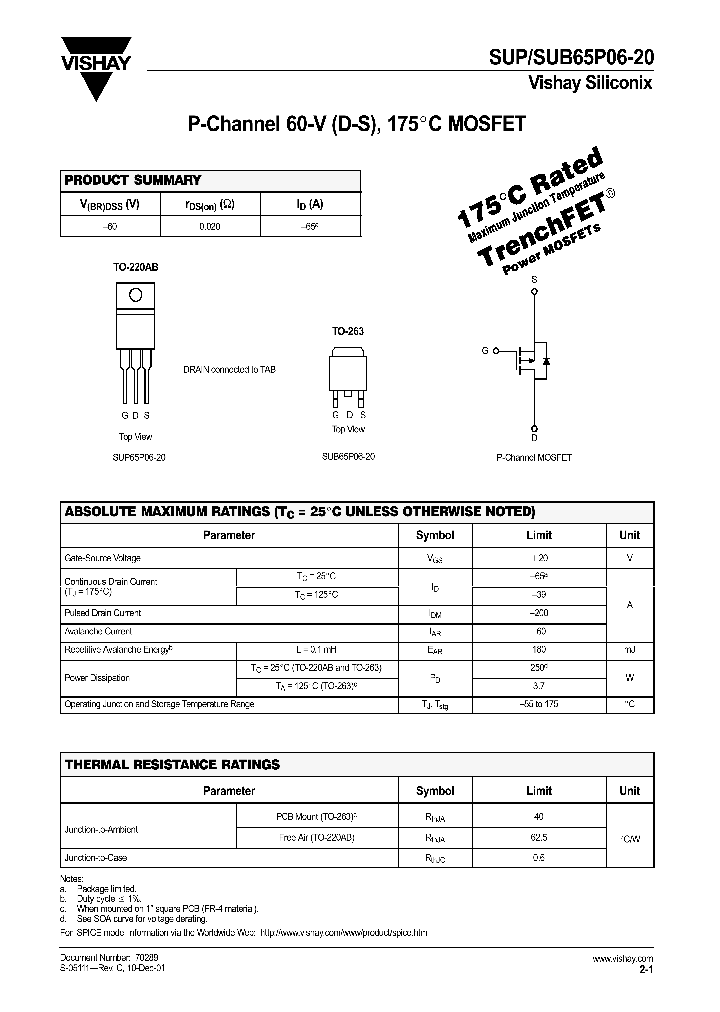 SUP65P06-20_272708.PDF Datasheet
