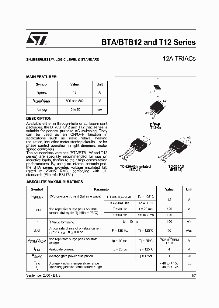 BTB12_71397.PDF Datasheet