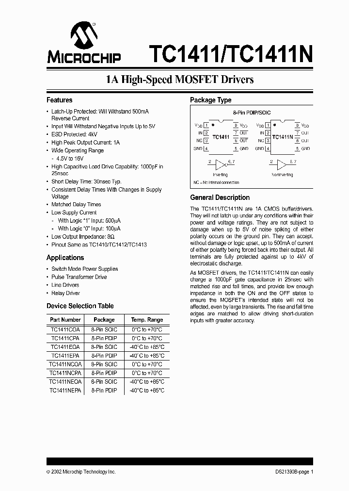 TC1411CPA_296043.PDF Datasheet