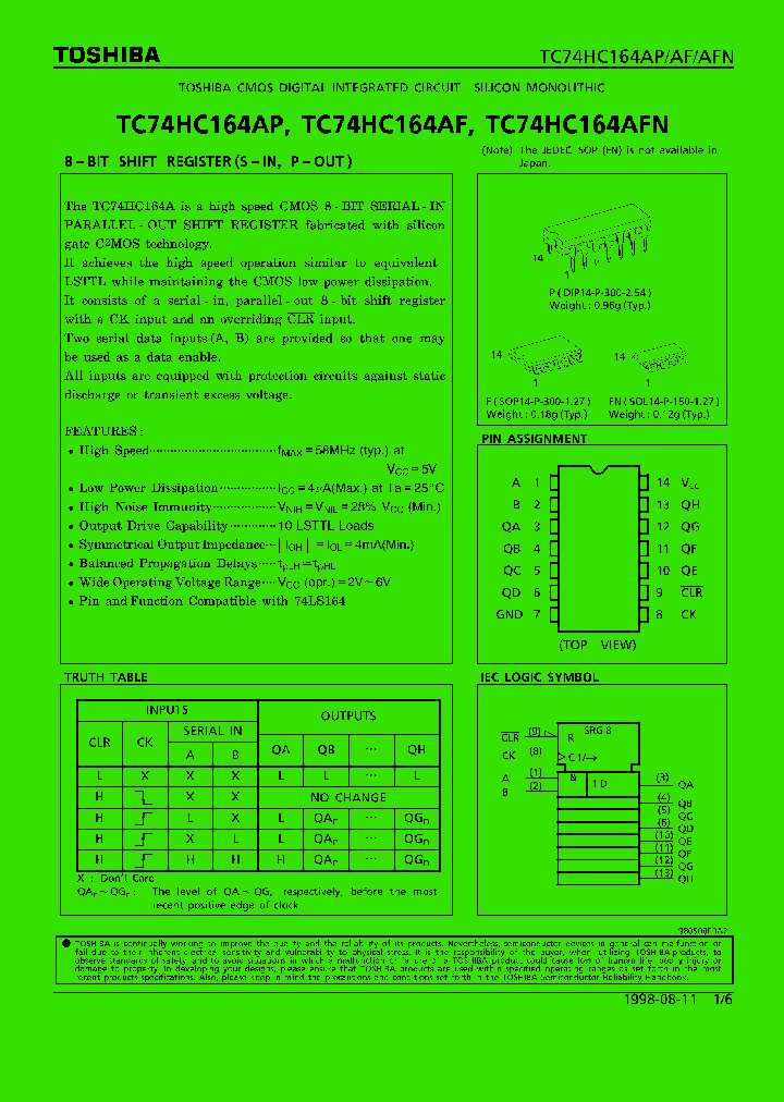 TC74HC164AFN_269484.PDF Datasheet