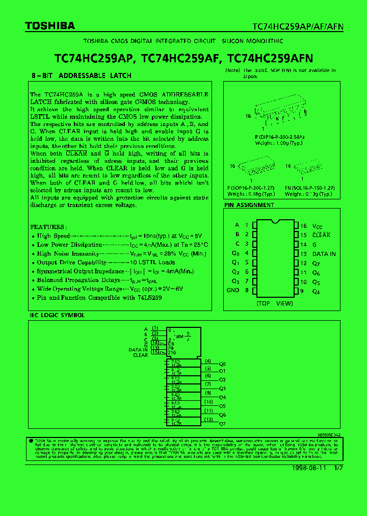 TC74HC259AFN_287048.PDF Datasheet