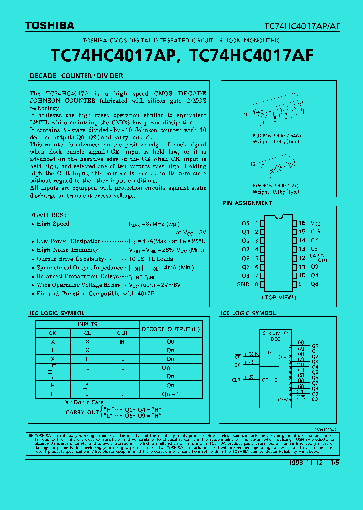 TC74HC4017AF_100225.PDF Datasheet