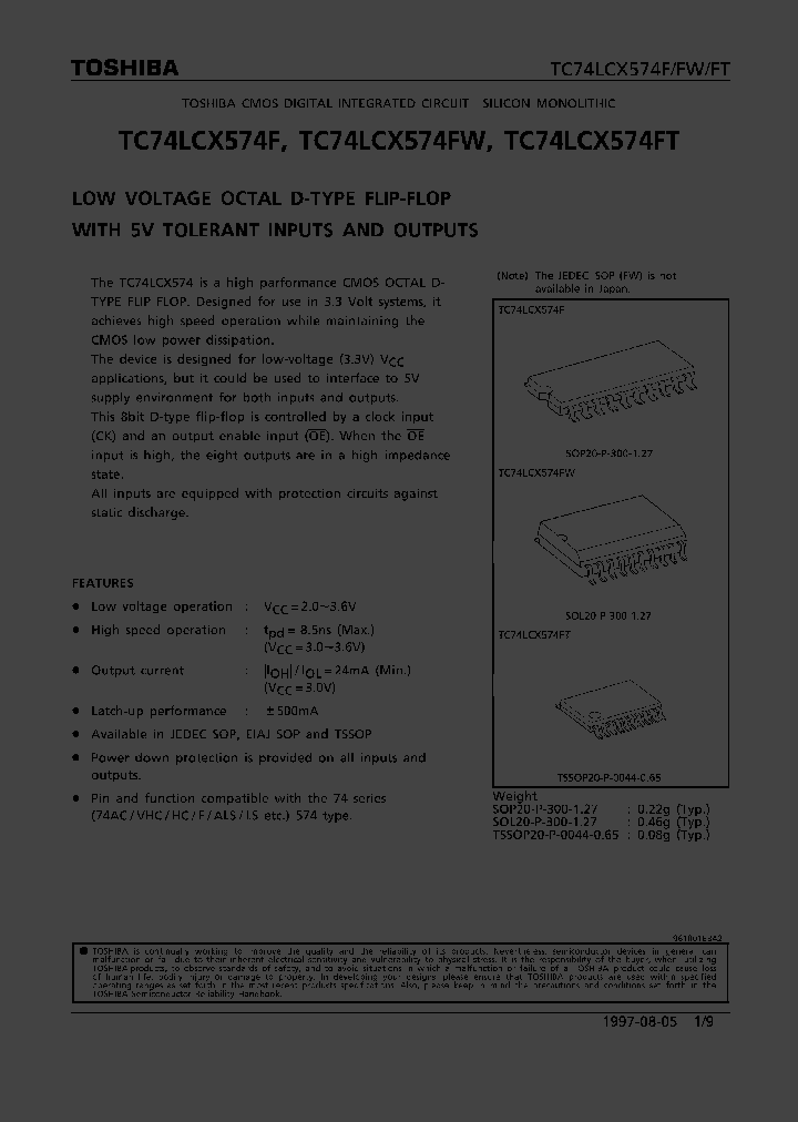 TC74LCX574F_98109.PDF Datasheet