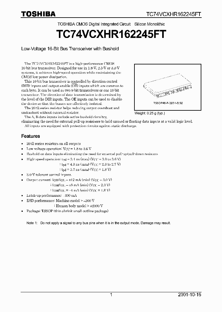 TC74VCXHR162245FT_237298.PDF Datasheet