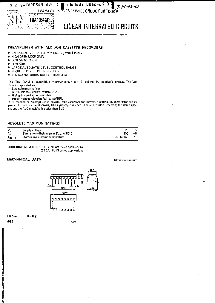 TDA1054M_220961.PDF Datasheet